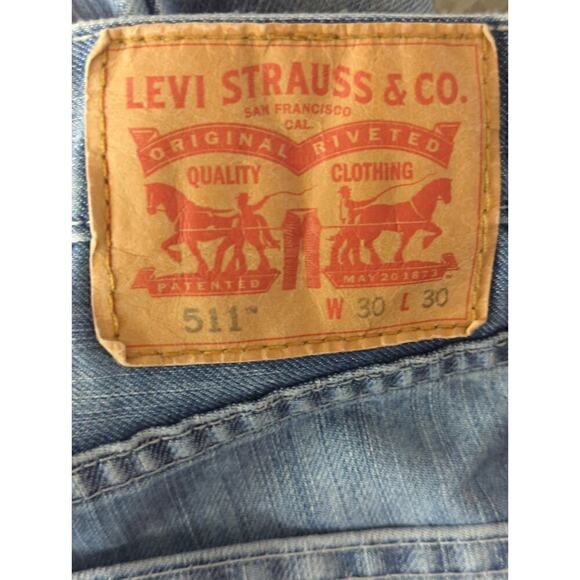 Levi Strauss & Co. 511 Men's Stretch Low Rise Tapered Leg Jeans Blue Size W30 - Picture 9 of 9